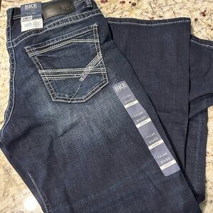 BKE Men's Dark Blue Relaxed Jeans